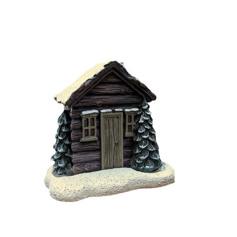 Log Cabin Incense Burner Rustic Christmas Chimney