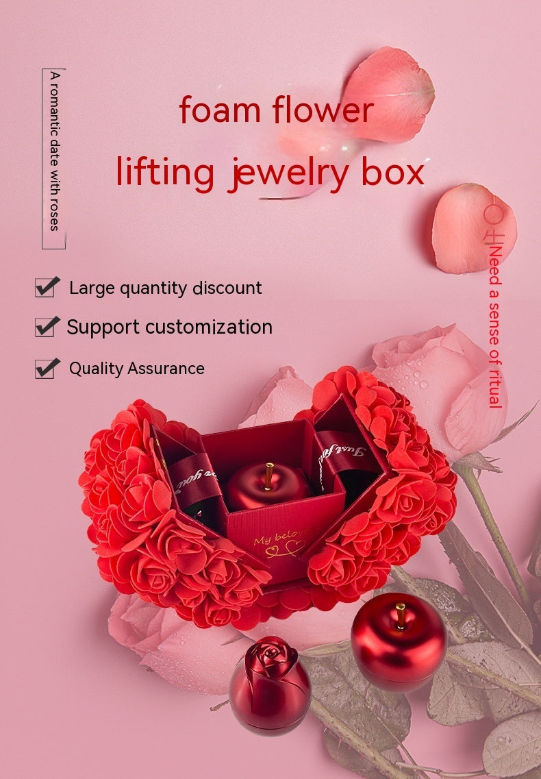 Valentines Day Gift Soap Rose Gift Box Crystal Pendant Necklace Eternal Flower Jewelry Box Set Wedding Birthday Gift