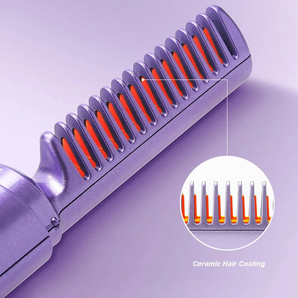 Hair Straightener Curler Comb Fast Heating